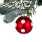 SET OF 6 Glass Christmas Ornaments Small Glass Bauble Ornaments, Red Polka Dot